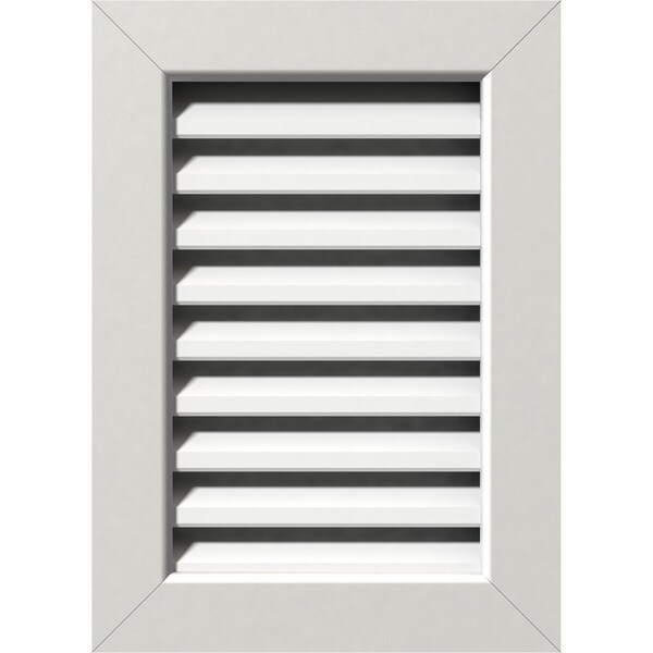 Ekena Millwork Vertical Gable Vent Functional, PVC Gable Vent w/ 1" x 4" Flat Trim Frame, 16"W x 20"H GVPVE16X2001FUN - main